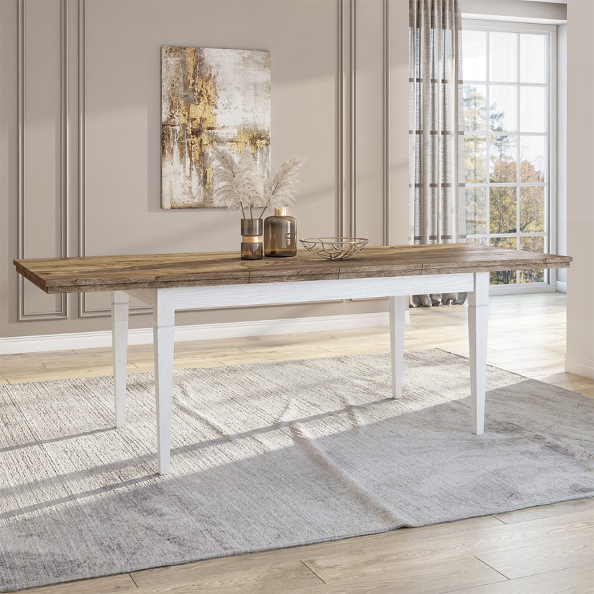 Ausziehbarer Esstisch 160-240x90cm Eichenholz klassisch Guilhem Aktion Ausziehbarer Esstisch 160-240x90cm Eichenholz klassisch Guilhem Aktion