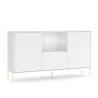 Moderne weiße Anrichte 3 Türen Küche Wohnzimmer LED Sandani Sales