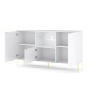 Moderne weiße Anrichte 3 Türen Küche Wohnzimmer LED Sandani Rabatte