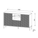 Moderne weiße Anrichte 3 Türen Küche Wohnzimmer LED Sandani Lagerbestand