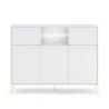 Hohe Anrichte moderne Küche Wohnzimmer weiß gold Breteny Angebot