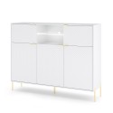 Hohe Anrichte moderne Küche Wohnzimmer weiß gold Breteny Sales