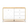 Moderne Küchenanrichte 120cm Holz Eiche Tür 3 Schubladen weiß Gwen Angebot