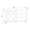 Moderne Küchenanrichte 120cm Holz Eiche Tür 3 Schubladen weiß Gwen Katalog