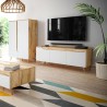 Moderner skandinavischer 140cm Holz-TV-Schrank 3 Türen matt weiß Muriel Verkauf