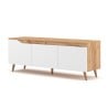Moderner skandinavischer 140cm Holz-TV-Schrank 3 Türen matt weiß Muriel Angebot