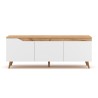Moderner skandinavischer 140cm Holz-TV-Schrank 3 Türen matt weiß Muriel Sales