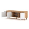 Moderner skandinavischer 140cm Holz-TV-Schrank 3 Türen matt weiß Muriel Rabatte