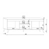Moderner skandinavischer 140cm Holz-TV-Schrank 3 Türen matt weiß Muriel Katalog