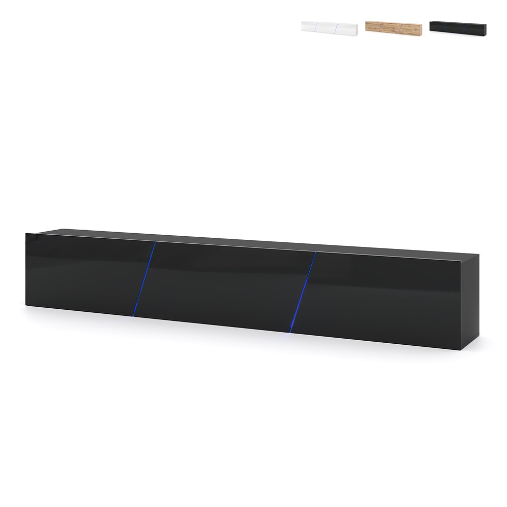 Moderner TV-Ständer im Hängedesign 240cm 3-türig LED Selby