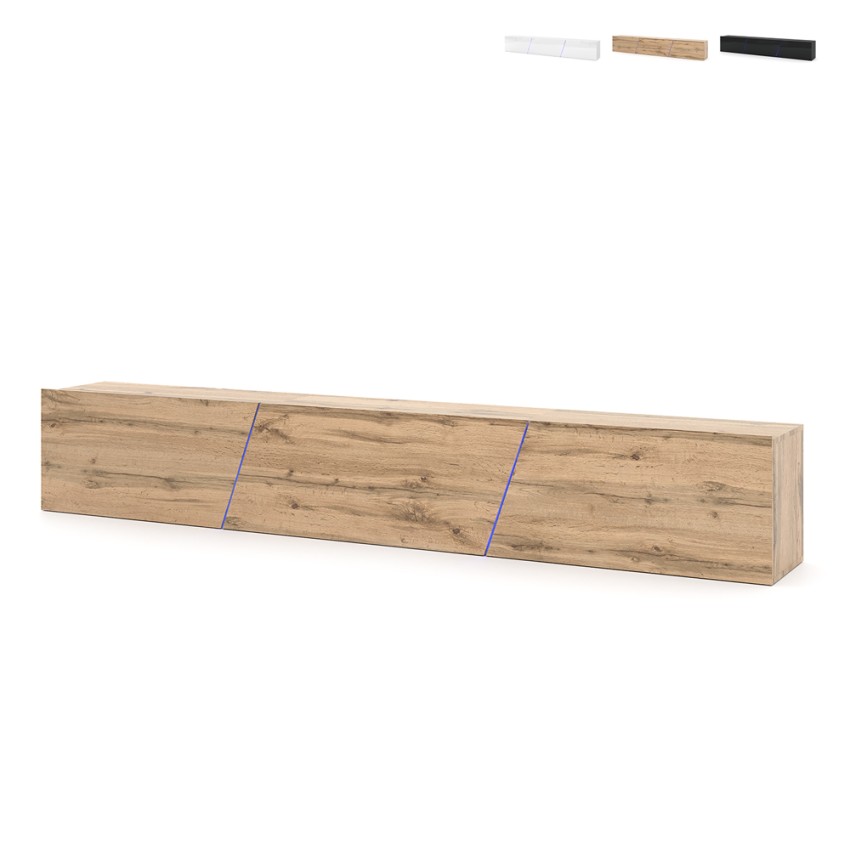 Moderner TV-Ständer im Hängedesign 240cm 3-türig LED Selby Angebot