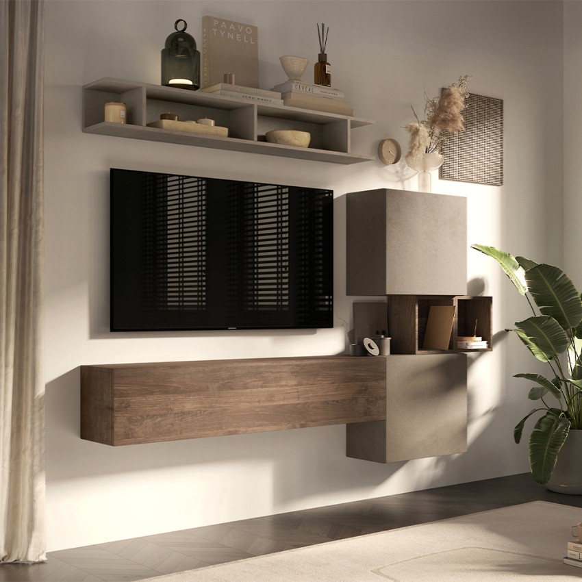 Schwebende Wohnwand mit TV-Halterung im modernen Design Infinity 3A