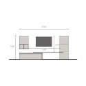 Moderner Design-Wohnzimmer-TV-Wandschrank grau schwarz Infinity 18 Angebot