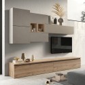 Moderne Holz-Wohnwand mit hängendem TV-Schrank Infinity 24 Aktion