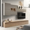Moderne Holz-Wohnwand mit hängendem TV-Schrank Infinity 24 Aktion