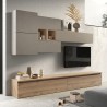 Moderne Holz-Wohnwand mit hängendem TV-Schrank Infinity 24 Aktion
