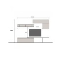 Graue moderne Wohnwand mit schwebenden Möbeln Regal Infinity 25 Verkauf