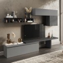 Graue moderne Wohnwand mit schwebenden Möbeln Regal Infinity 25 Aktion