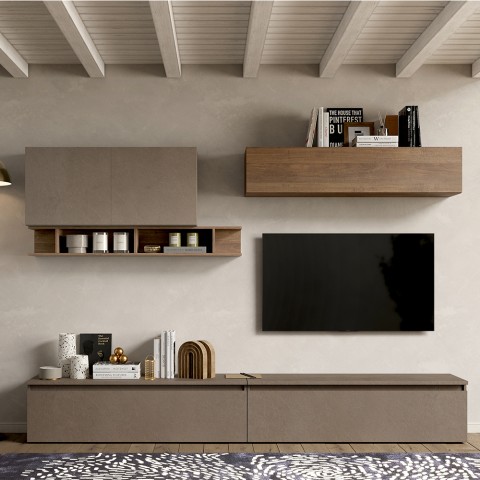 Moderne Wohnwand Design, schwebende TV-Möbel, Regal Infinity 27 Aktion