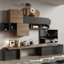 Moderne Wohnwand TV mit Hängeregal Möbel Infinity 28 Aktion