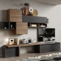 Moderne Wohnwand TV mit Hängeregal Möbel Infinity 28 Aktion