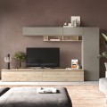 Moderne Wohnwand TV-Schrank Regal graues Holz Infinity 31 Aktion
