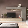 Moderne Wohnwand TV-Schrank Regal graues Holz Infinity 31 Aktion