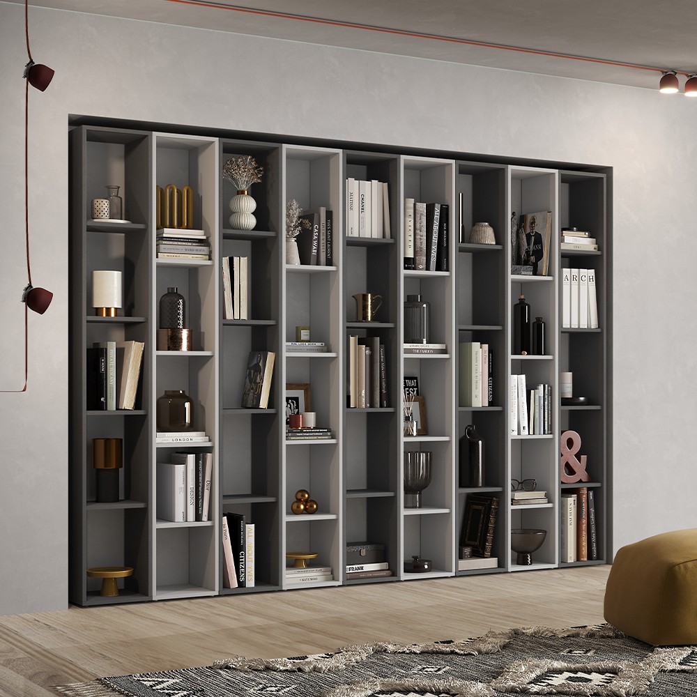 Moderne Wandregal Design für Wohnzimmer in Weiß und Schwarz Infinity 35