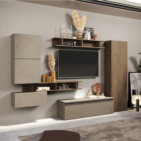 Moderne TV-Wand mit Regalen, schwebende Möbel Infinity 38 Aktion