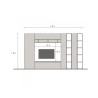 Moderne Wohnwand mit Bücherregal und TV-Möbel aus Holz Infinity 36 Angebot