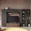 Moderne Wohnwand mit Bücherregal und TV-Möbel aus Holz Infinity 36 Aktion