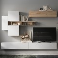 Moderne Hängende TV-Wand Infinity 44 mit Holzregal Aktion