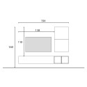 Moderne Wohnwand mit Holz-TV-Halterung und Hängemöbeln Infinity 47 Verkauf