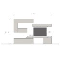 Moderne TV-Wandhalterung grau, hängende Möbel weiß Infinity 40 Verkauf
