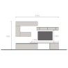 Moderne TV-Wandhalterung grau, hängende Möbel weiß Infinity 40 Verkauf