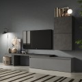 Moderne Wohnzimmer-Wandhalterung TV-Möbel hängend grau Infinity 52 Aktion