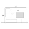 Moderne Wohnzimmer-Wandhalterung TV-Möbel hängend grau Infinity 52 Verkauf