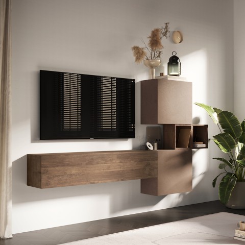 Moderne Hängeschrankwand Wohnzimmer Holzmöbel Infinity 53 Aktion