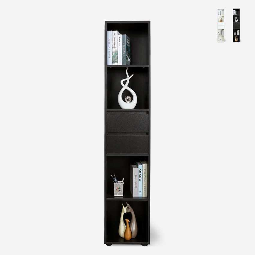 Bücherregal Büro Wohnzimmer hoch-2 Schubladen 4 Regale 36x30x171cm Reiff