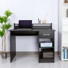 Schwarzer platzsparender Büroschreibtisch mit Schublade und Aufsatz Drums Dark Verkauf