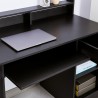 Schwarzer platzsparender Büroschreibtisch mit Schublade und Aufsatz Drums Dark Rabatte