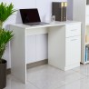 Weisser platzsparender moderner Bürotisch mit Schubladentür 110x45x77cm Lythes Aktion