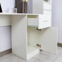 Weisser platzsparender moderner Bürotisch mit Schubladentür 110x45x77cm Lythes Lagerbestand