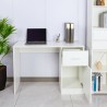 Weisser platzsparender moderner Bürotisch mit Schubladentür 110x45x77cm Lythes Verkauf