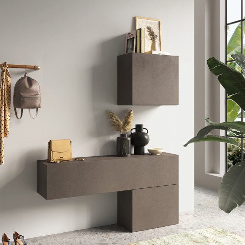 Moderner Wand-Garderobenschrank mit Tür, Tiefe 30 cm, Infinity 58 Aktion