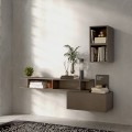 Moderner wandmontierter Flurhänger Infinity 61, platzsparend, aus grauem Holz Aktion