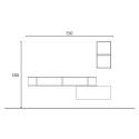 Moderner wandmontierter Flurhänger Infinity 61, platzsparend, aus grauem Holz Angebot