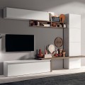 Moderne Wohnwand, TV-Schrank, weißes Hochglanz-Holz, Fantasy 03 Aktion