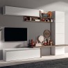 Moderne Wohnwand, TV-Schrank, weißes Hochglanz-Holz, Fantasy 03 Aktion