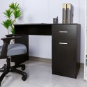 Moderner schwarzer platzsparender Büroschreibtisch mit Tür und Schublade Lythes Dark Sales